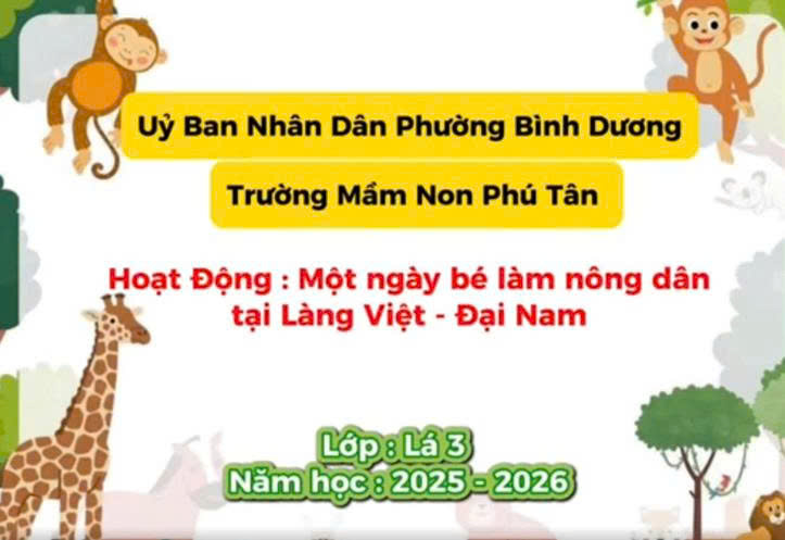 Bé làm nông dân tại Làng Việt Đại Nam -  Lớp Lá 3